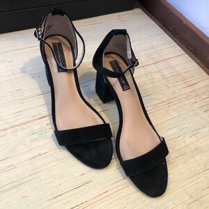 Steven Madden Tecy Black Leather Heels